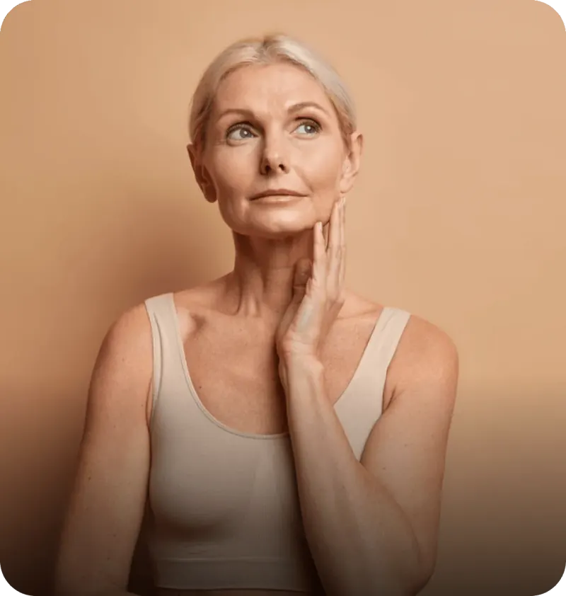 Portrait of a woman in a calm studio setting