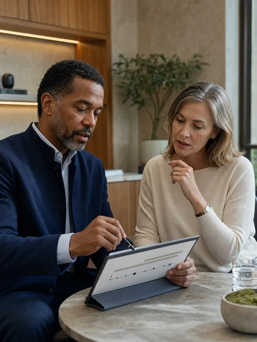 Longevity clinician reviewing a long-term treatment protocol with a patient